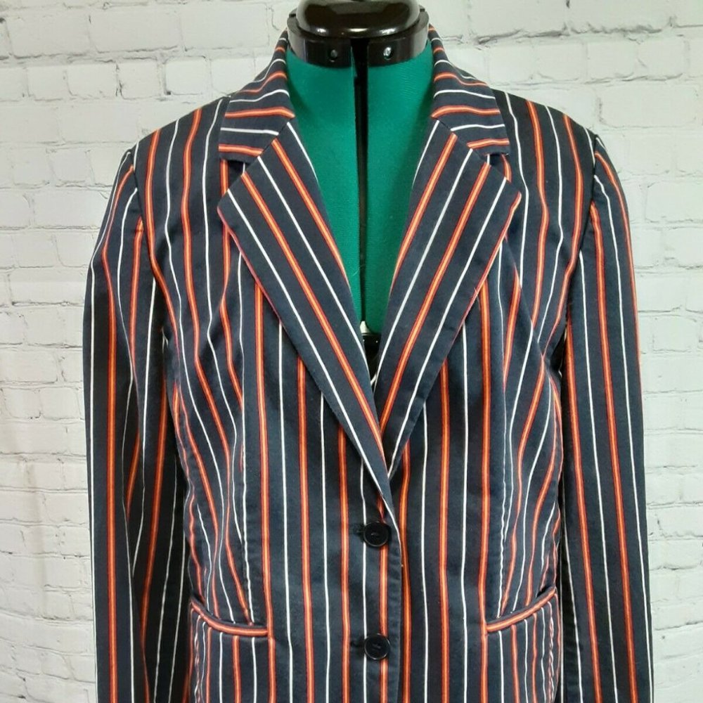 Talbots Blazer Women's Size 14P Stripe Nautical
